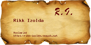 Rikk Izolda névjegykártya